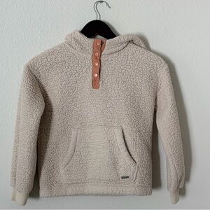 BILLIBONG Girl’s Stay Warm Pull Over Fleece Cream Hoodie Size Medium